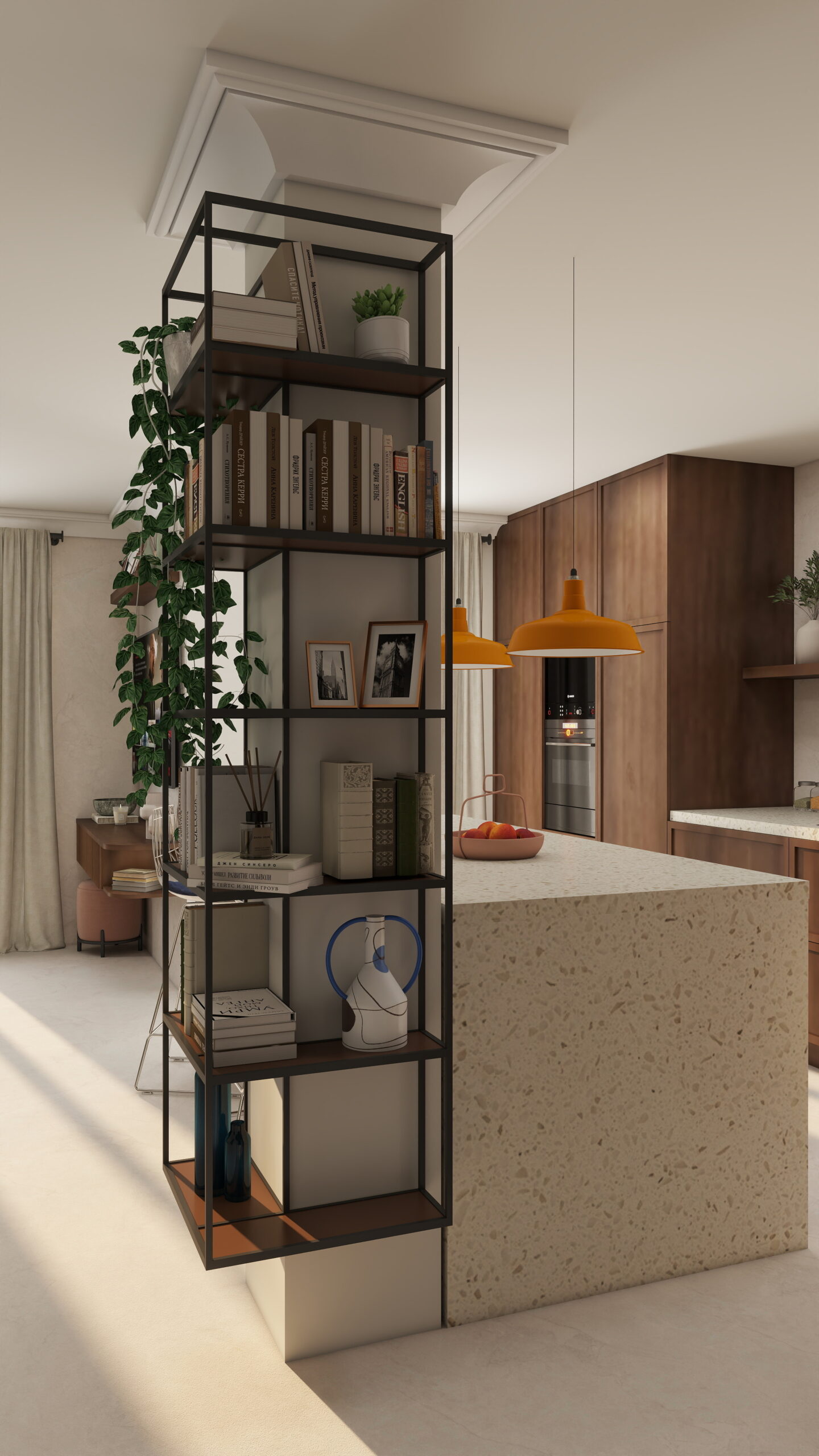 Rešetari mid century modern-Kuhinja + dnevna soba 10-20260202-184329